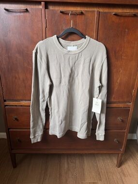 Citizens Of Humanity Men's Waffle Crewneck in Taupe